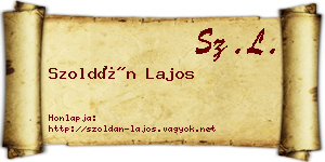 Szoldán Lajos névjegykártya